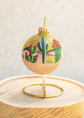 Golden Desert on Gold Sparkle Hand Painted glass ornament by Brenda