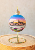 Sunset Desert Highway Hand Painted glass ornament by Brenda