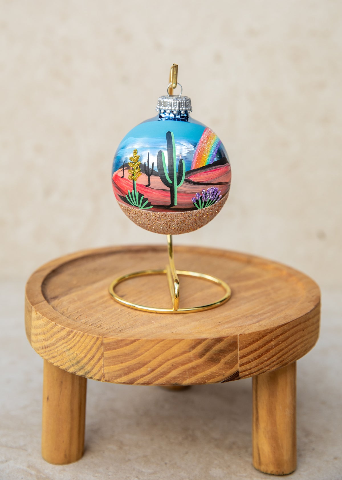 After the Storm Hand Painted glass ornament by Brenda