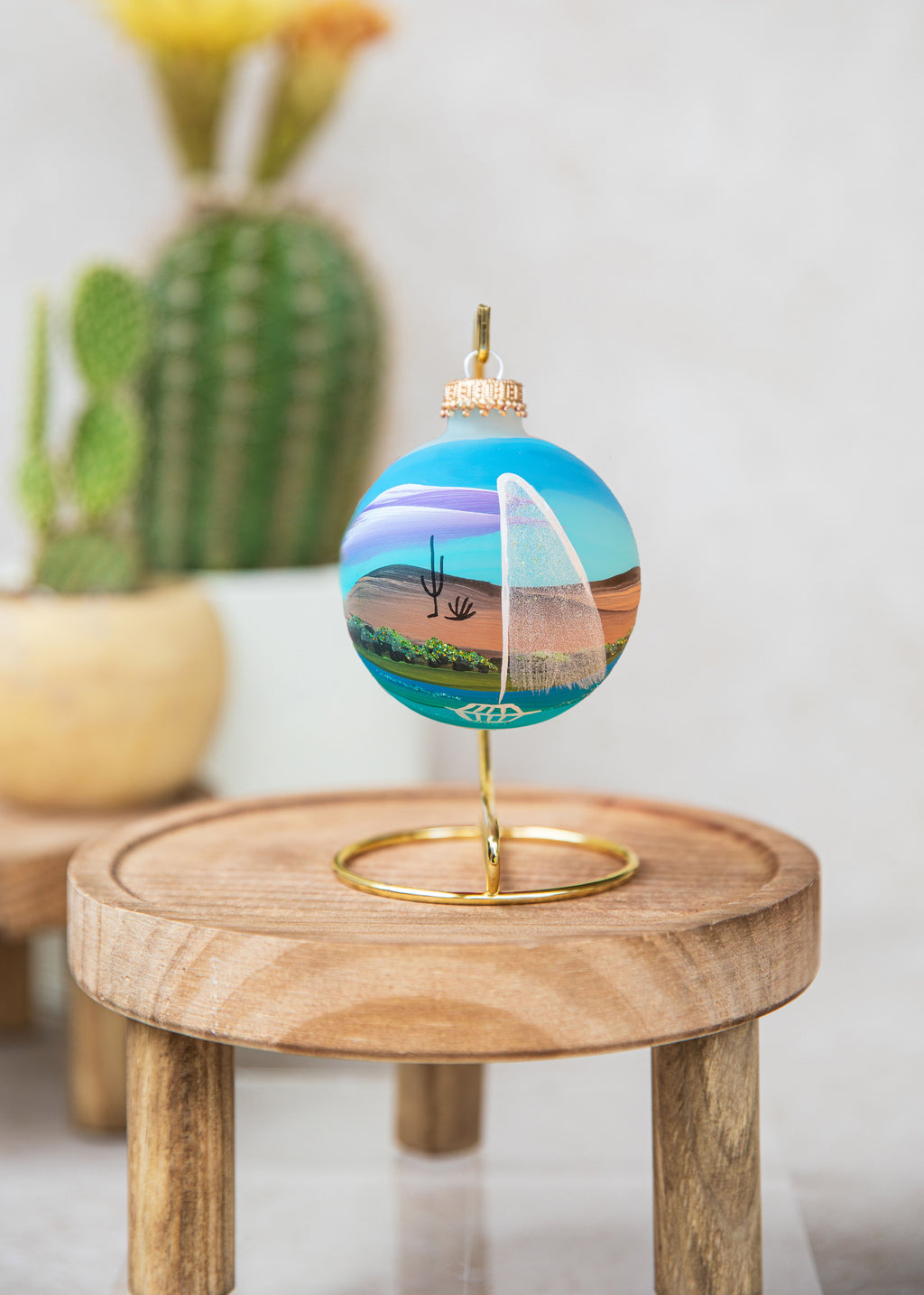 Fountain Hills, Arizona Hand Painted glass ornament by Brenda
