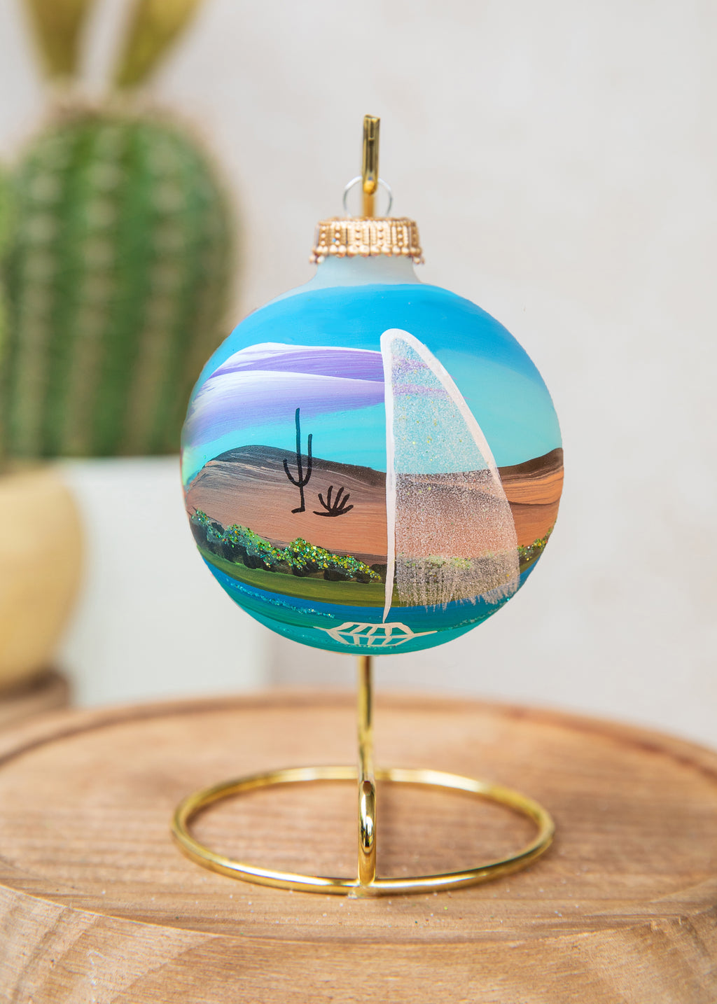 Fountain Hills, Arizona Hand Painted glass ornament by Brenda