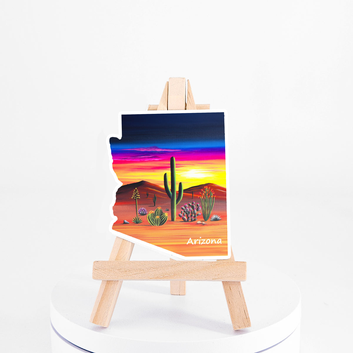 Sunset in Bloom Arizona-shaped sticker by Brenda