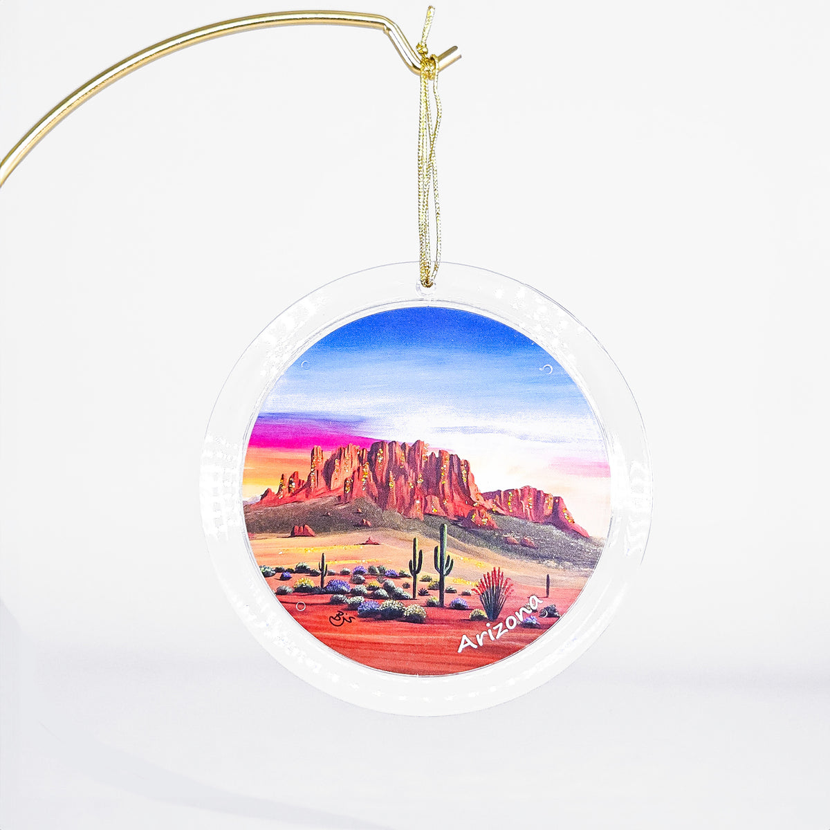 Arizona Sunrise clear acrylic art ornament by Brenda