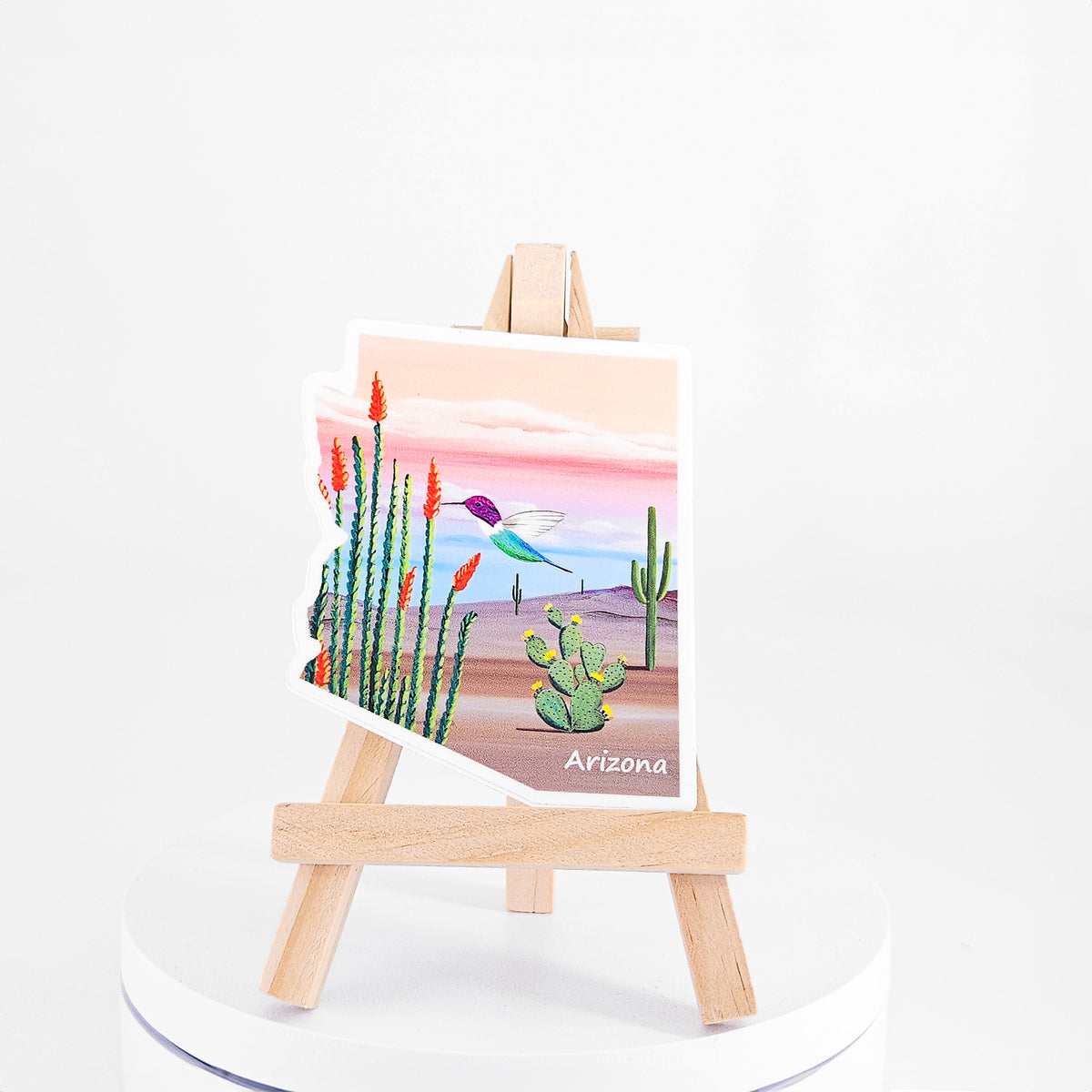 Hummingbird Arizona-shaped sticker by Brenda