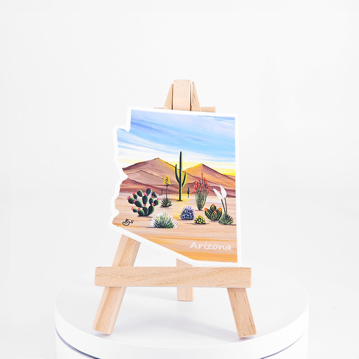 Desert in Bloom Arizona-shaped sticker by Brenda