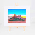 Snoopy Rock, Brenda's painting of Sedona's Snoopy Rock above layers of red rock and desert greenery, shown as a matted 8x10 art print