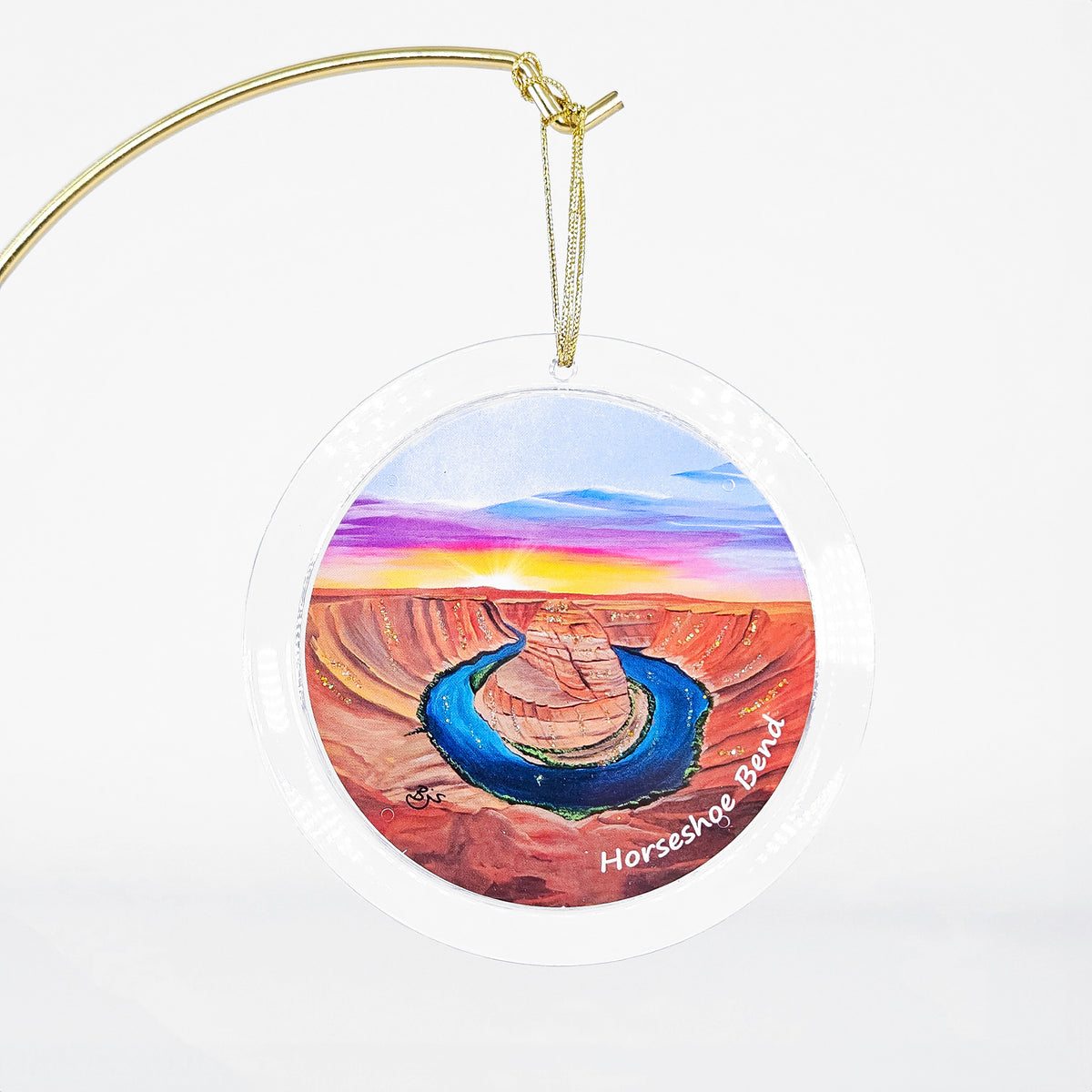 Horseshoe Bend clear acrylic art ornament by Brenda