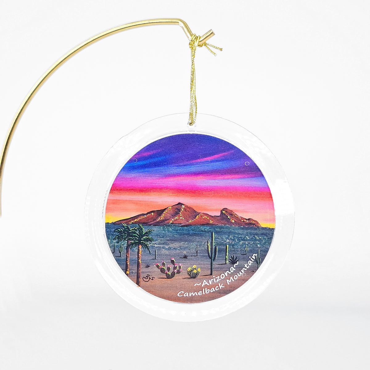 Camelback Mountain clear acrylic art ornament by Brenda