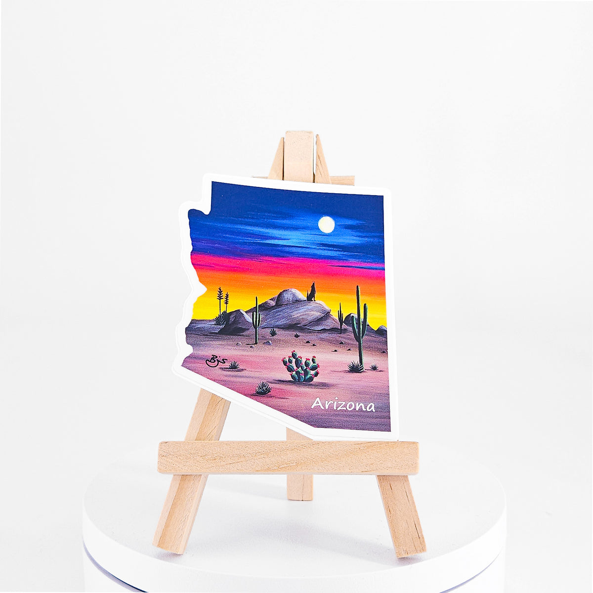 Howlin' Coyote Arizona-shaped sticker by Brenda