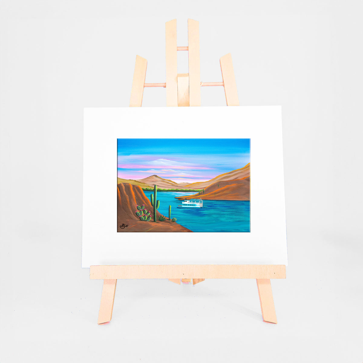 Saguaro Lake matted 5x7 art print by Brenda