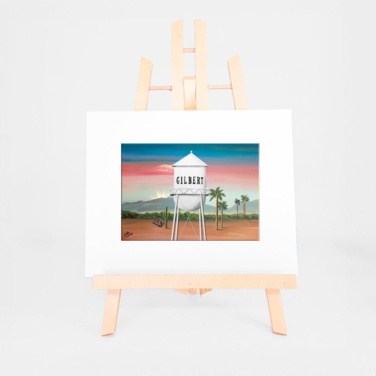 Gilbert Water Tower matted 5x7 art print by Brenda